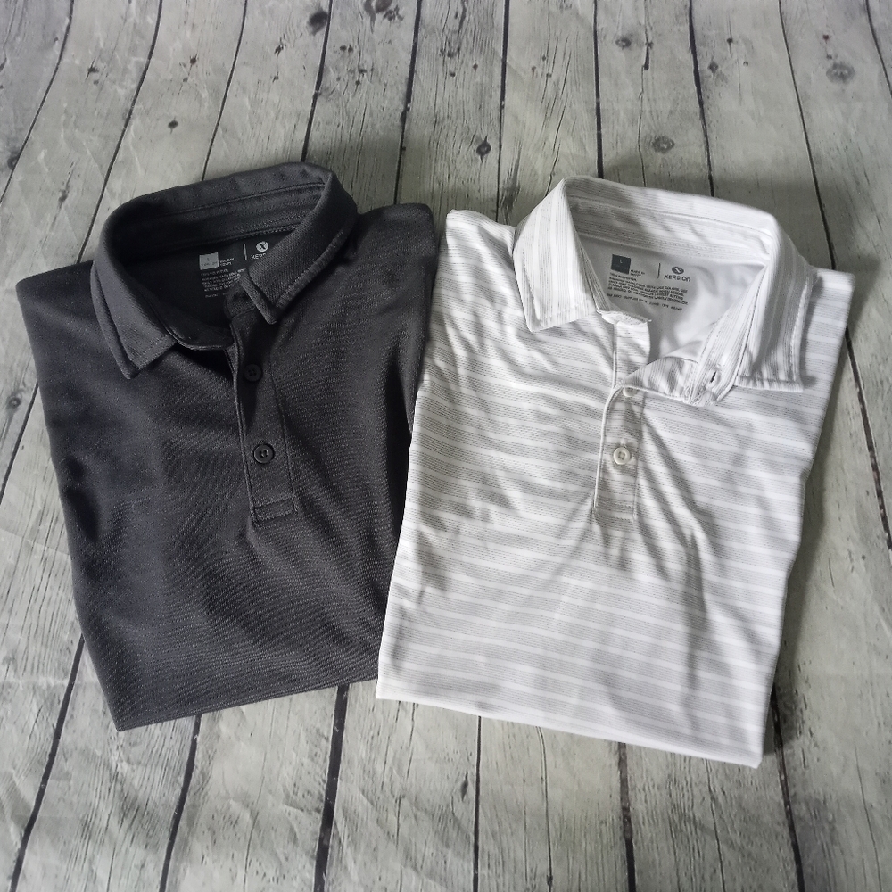EUC Xersion lot of 2 boy's Polo shirts - L